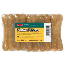 Padovan NaturalChews pressed dog chew bones pack, tan, 5 pieces, 8 cm, 100 g