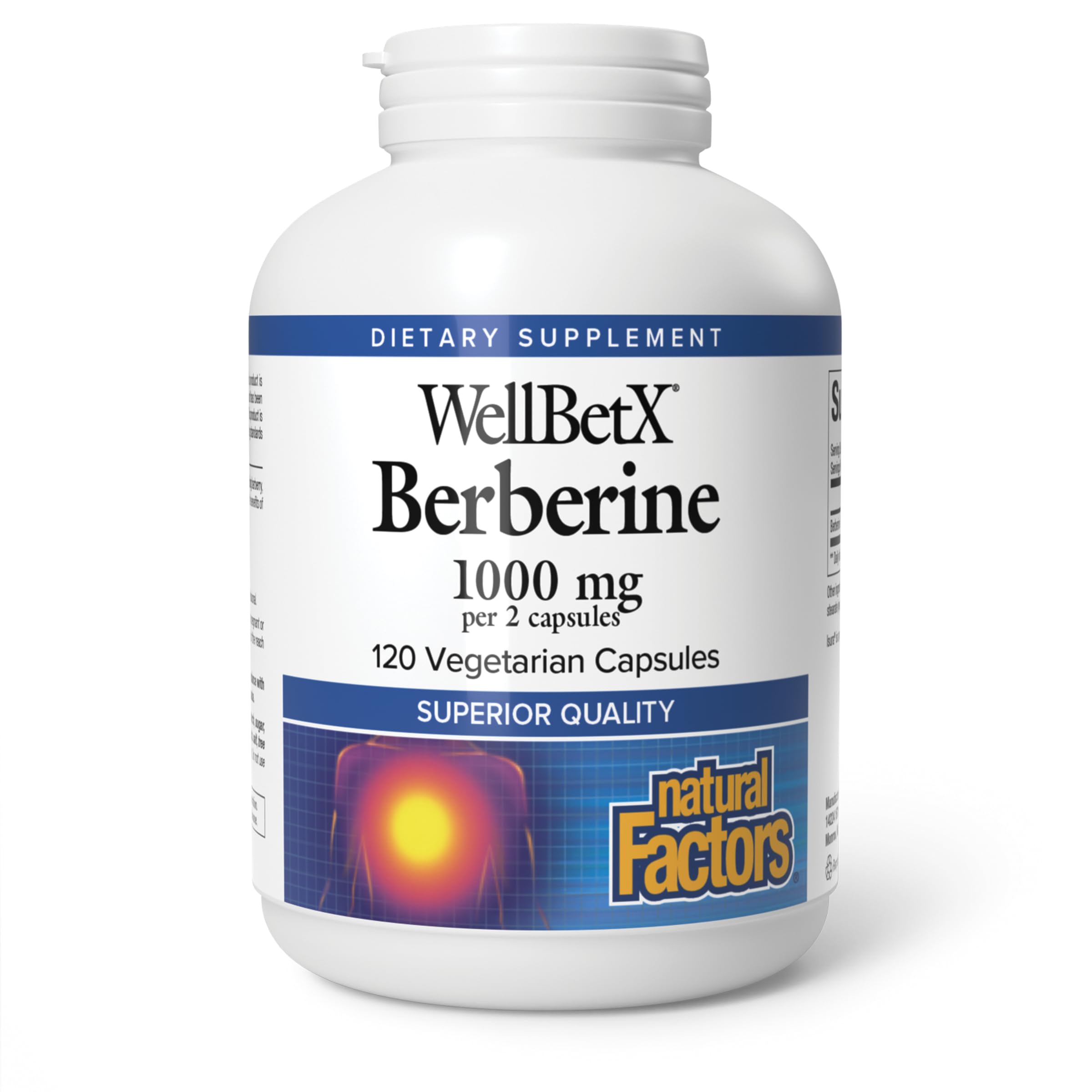 Natural Factors WellBetX Berberine Supplement for Metabolic Health in 120 Vegetarian Capsules