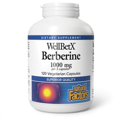 Natural Factors WellBetX Berberine Supplement for Metabolic Health in 120 Vegetarian Capsules