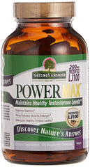 Amber bottle of Nature's Answer Power Max capsules 120 vegetarian capsules for testosterone support