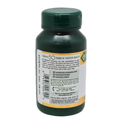 Natures Bounty green supplement bottle back label showing acidophilus probiotic tablets product information