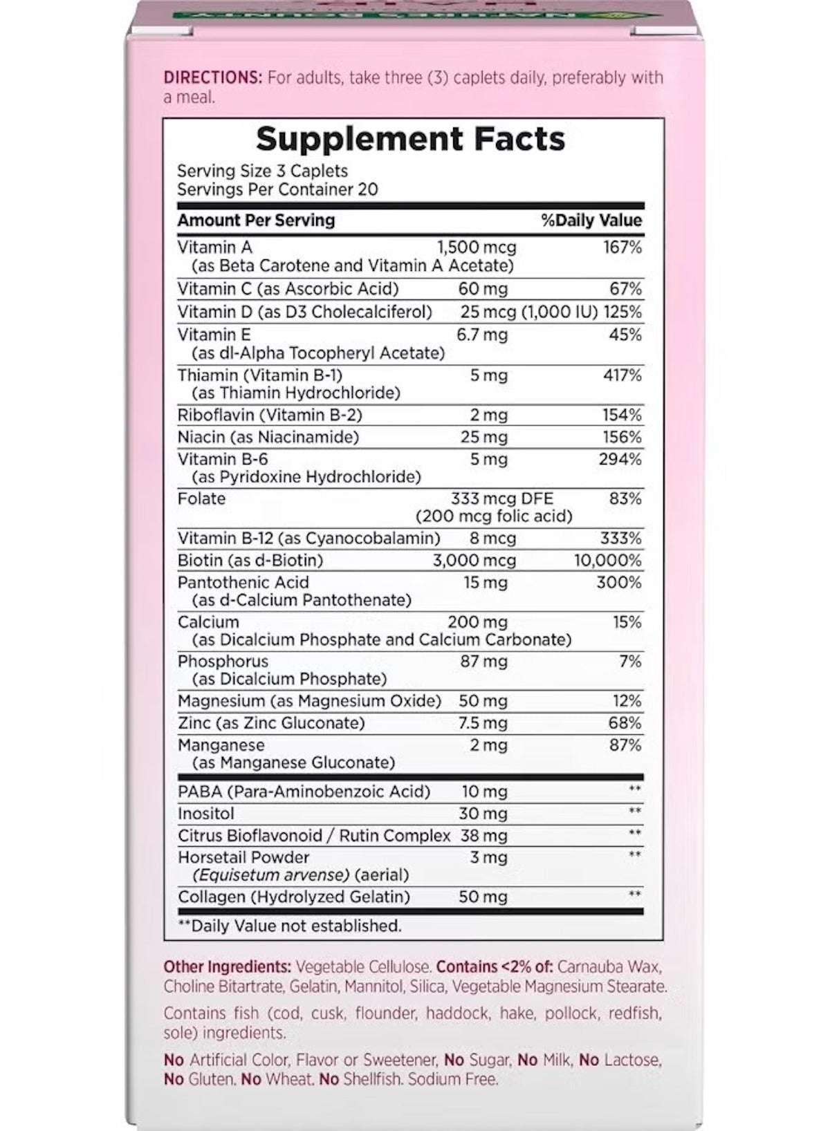 Nature's Bounty Biotin Supplements for Hair Growth with Essential Vitamins and Nutrients