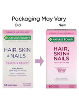 Hair, Skin & Nails coated caplets packaging comparison, old vs new