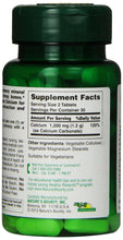Calcium 600 supplement bottle back label with Supplement Facts panel