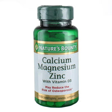 Nature's Bounty Calcium Magnesium Zinc with Vitamin D3 bottle, 100 caplets