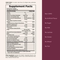 Supplement facts panel and clean label claims on Nature's Bounty hair supplements bottle