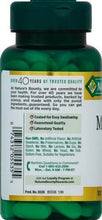 Magnesium supplement bottle back label with directions and no artificial flavors