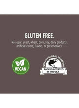 Liquid chlorophyll supplement ingredients panel with gluten-free and vegan badges