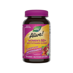 Nature's Way Alive women's vitamins bottle of Women's 50 plus multivitamin gummies with superfood antioxidants