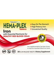 Nature's Plus Hema-Plex iron supplements UAE for healthy red blood cells in 30 slow-release tablets