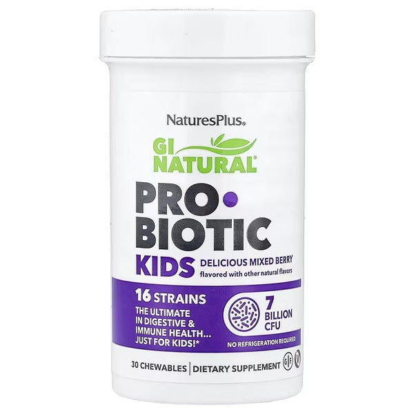 NaturesPlus GI Natural Probiotic Kids chewables dietary supplement with 16 strains for digestive and immune health kids probiotic chewables UAE