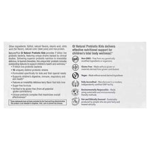 Probiotic kids chewables bottle, ingredient and claims information panel