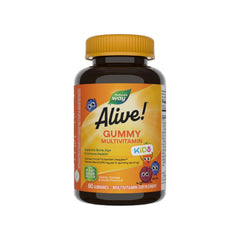 Natures Way Alive Kids gummy multivitamin 60 count bottle fruit flavored plant pectin children's multivitamin gummies