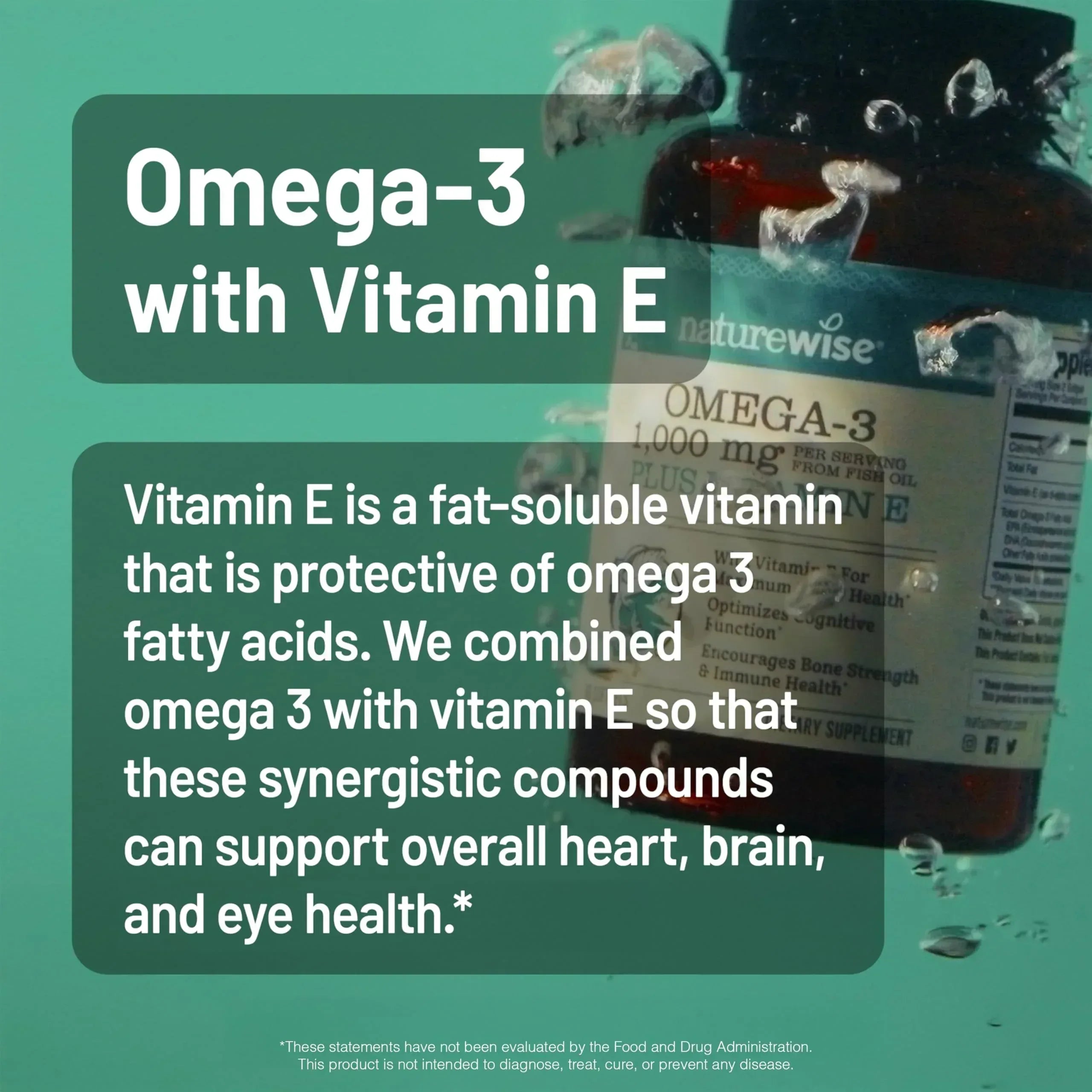 NatureWise Extra-Strength Omega 3 Fish Oil Supplement - 1000mg per Serving - 600 EPA & 400 DHA and Vitamin E - Support for Heart & Brain Health - Lemon Flavor, GMO-Free - 180 Softgels[3-Month Supply] - Mumzar