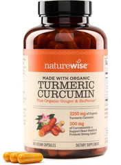 NatureWise organic turmeric curcumin capsules with 2250 mg of turmeric for joint health and wellness