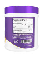 Collagen peptides powder tub back label with Supplement Facts panel.