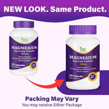 Magnesium glycinate chelate supplement bottle set, 200 mg, 120 capsules (2)