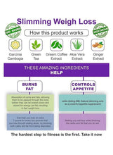 NBL Natural slimming weight loss capsules ingredient and benefits graphic