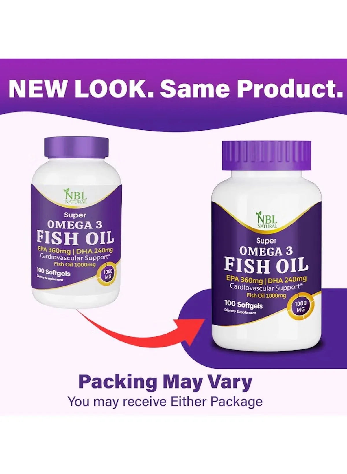 Super Omega 3 Fish Oil 1000mg – 360 EPA & 240 DHA | Cardiovascular, Brain & Joint Support – 100 Softgels - Mumzar