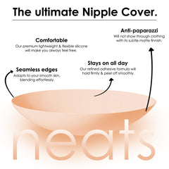 Neats reusable nipple covers for women with seamless edges, comfortable silicone, anti-paparazzi matte finish