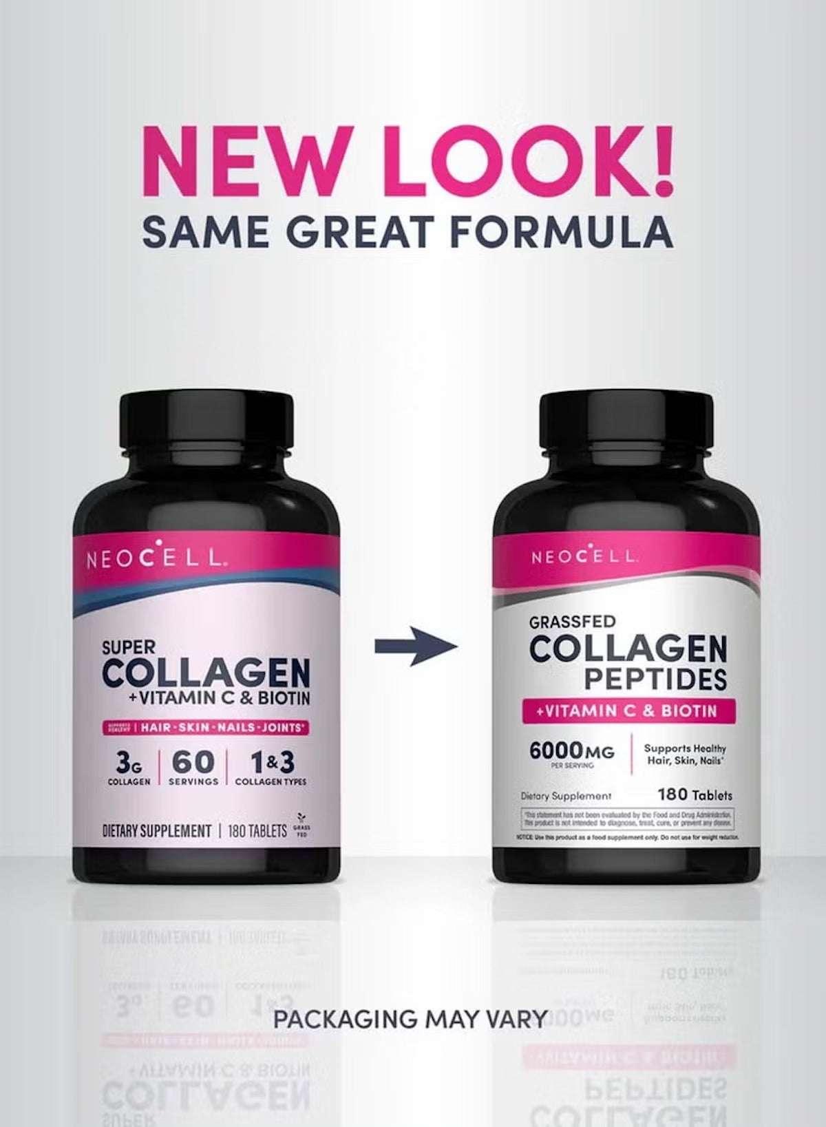 NEOCELL Grass Fed Collagen Tablets UAE for healthy skin, hair, nails, and joints in new packaging