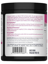 Neocell collagen peptides supplement jar back label with usage and benefits text