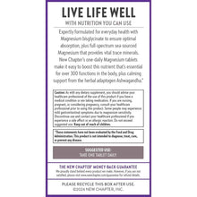 Supplement information panel reading “Live Life Well” with suggested use details