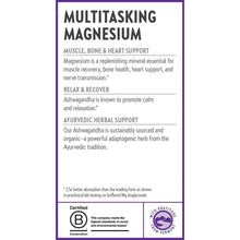 Multitasking Magnesium supplement label for muscle, bone, and heart support