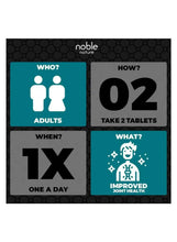 Usage instructions panel: adults take 2 tablets once daily for improved joint health