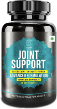 Joint support supplement bottle with black cap and turquoise "Joint Support" packaging