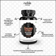 Turmeric curcumin supplement bottle label showing benefits and piperine