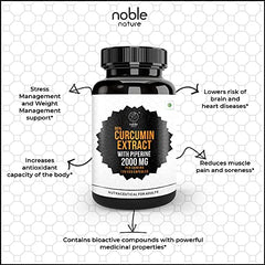 Noble Nature turmeric curcumin supplement 95 curcuminoids bottle 120 vegetable capsules curcumin extract with piperine 2000 mg