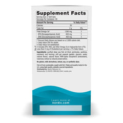 Nordic Naturals Ultimate Omega 180 softgels supplement facts with serving details and nutritional information