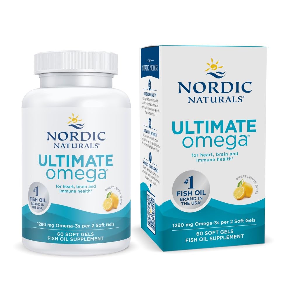 Nordic Naturals Ultimate Omega supplements UAE bottle and box 60 soft gels fish oil with lemon