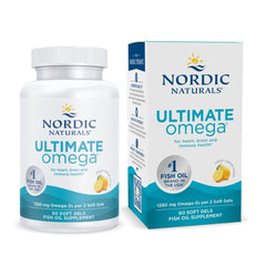 Nordic Naturals Ultimate Omega supplements UAE bottle and box 60 soft gels fish oil with lemon
