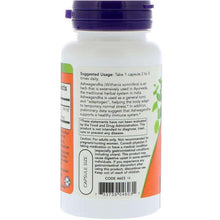 Ashwagandha extract supplement bottle back label with suggested use and capsule details