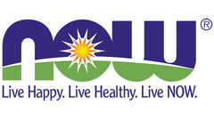 NOW brand logo with sun and tagline for Ashwagandha capsules 450 mg supplement