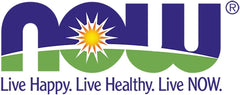 NOW brand logo with sunburst and tagline representing Ashwagandha capsules 450 mg supplement