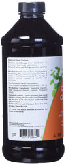 NOW brand dark plastic bottle of chlorophyll liquid supplement mint flavor with white label and childproof cap