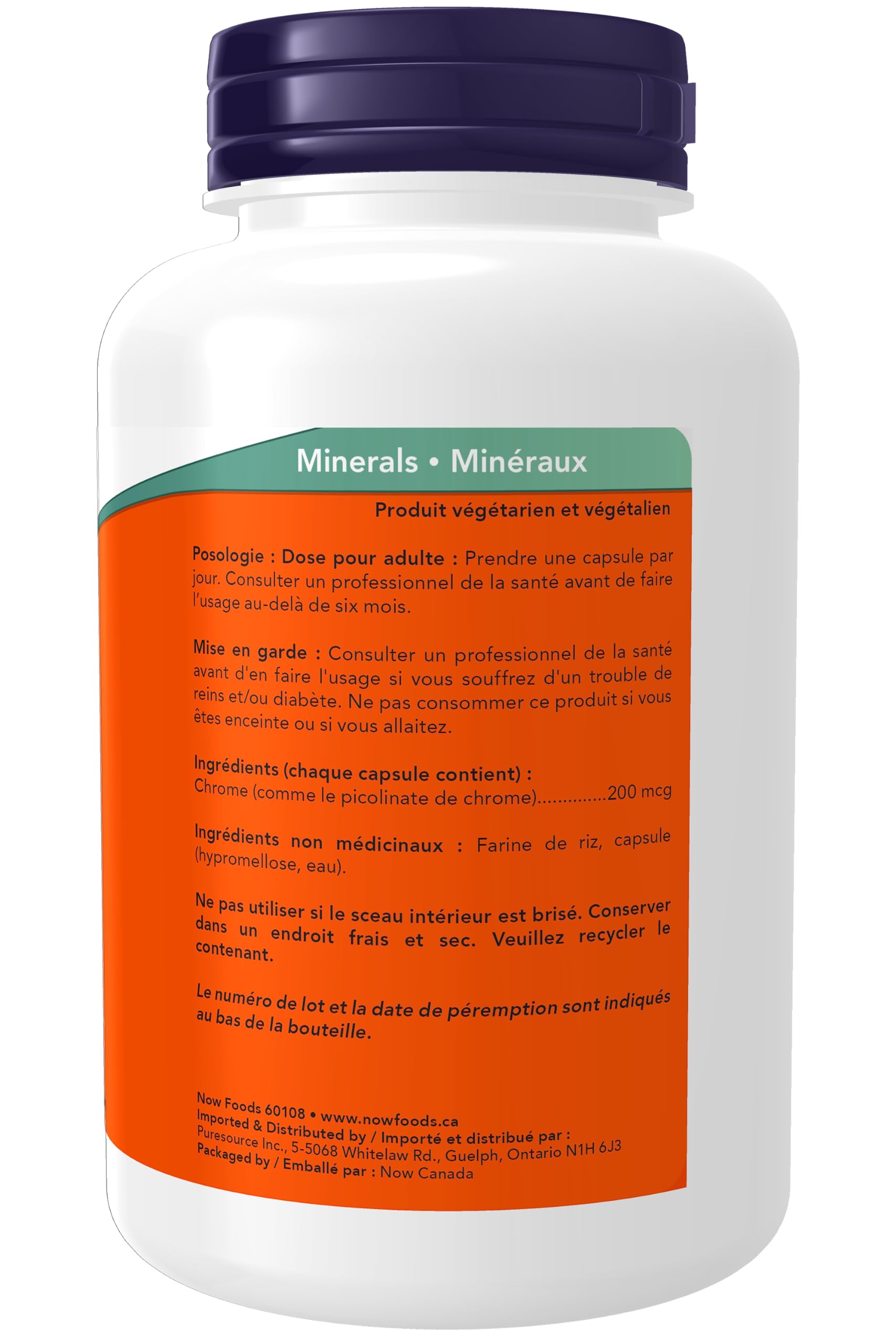 NOW Foods Chromium Picolinate 200 mcg capsules for maintaining healthy blood sugar levels