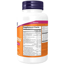 NOW Foods multivitamin bottle back label with Supplement Facts panel and tablet info