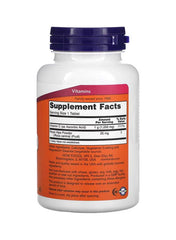 NOW Foods C-1000 vitamin C tablets in a white bottle with supplement facts label for immune support