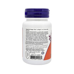 NOW brand white bottle with purple cap showing supplement label back and directions CoQ10 100mg supplements UAE