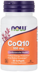 NOW CoQ10 100 mg softgels bottle 50 count cardiovascular health supplement CoQ10 100mg supplements UAE