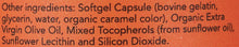 CoQ10 softgel bottle label showing other ingredients list on a supplement facts panel