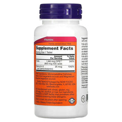 NOW white supplement bottle with purple cap and Supplement Facts label folic acid 800 mcg supplement