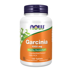 NOW Foods Garcinia Cambogia Weight Loss Supplement 1000 mg in a 120-tablet bottle for healthy metabolism