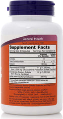 NOW white supplement bottle with purple cap showing label for glucosamine chondroitin MSM supplement UAE joint support