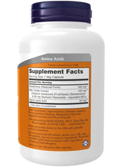 NOW Foods Glutathione 500mg capsules in a white bottle with nutrition facts label for antioxidant support