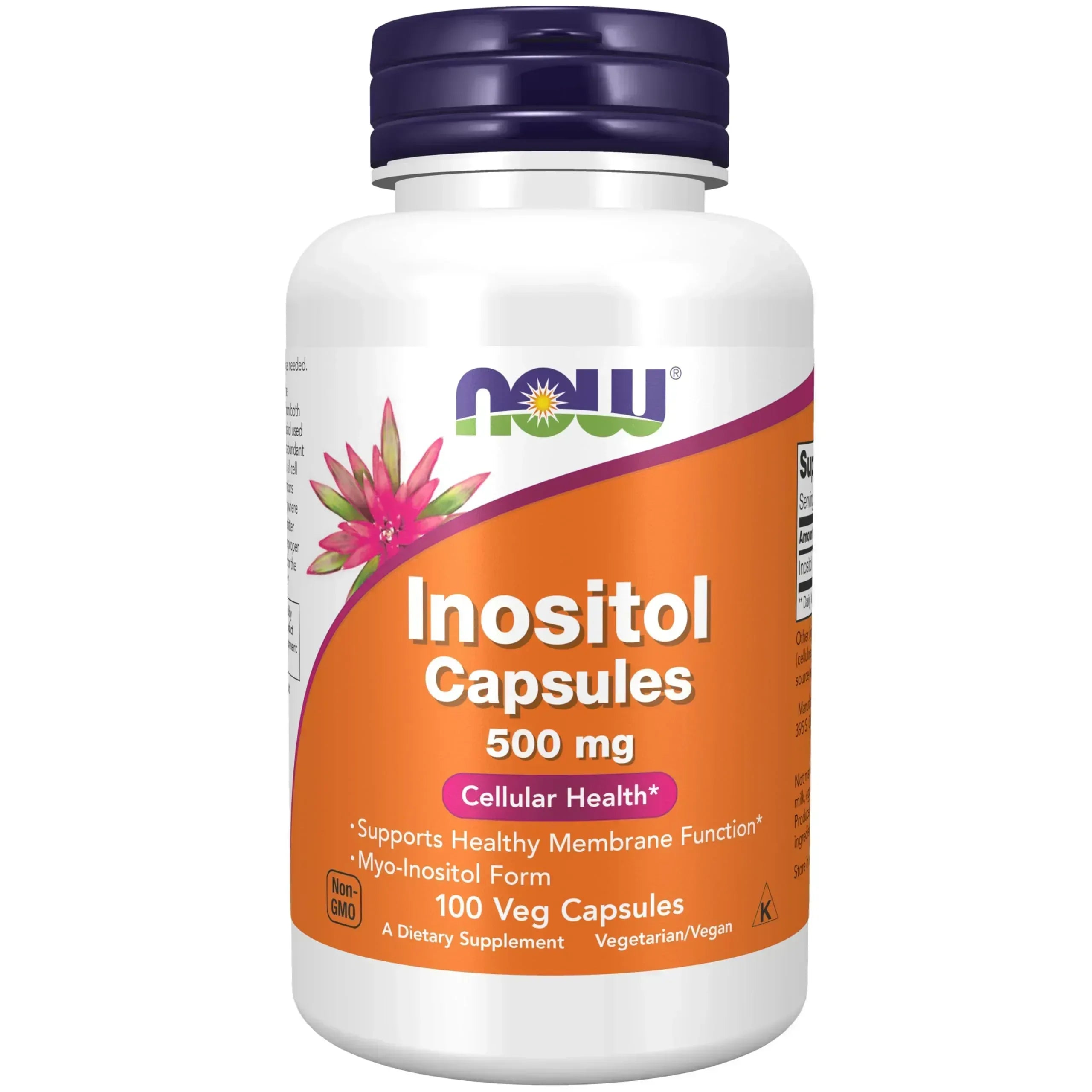 NOW Foods Supplements, Inositol 500 mg, Healthy Membrane Function*, Cellular Health*, 100 Veg Capsules - Mumzar